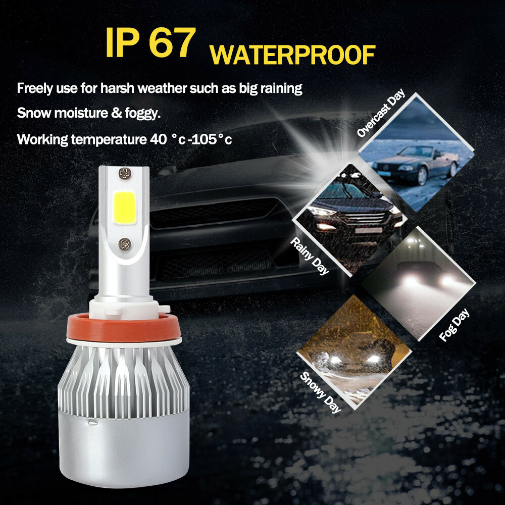Combo LED Headlight Bulbs Fit for Chevy Malibu Impala High Low Beam 6000K 4pcs