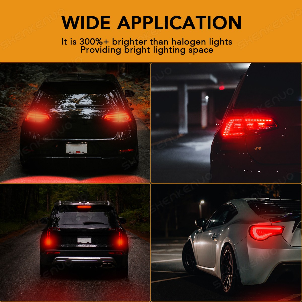 Red 7443 7440 LED Reverse Backup Brake Tail Stop Parking Light Bulbs 2x