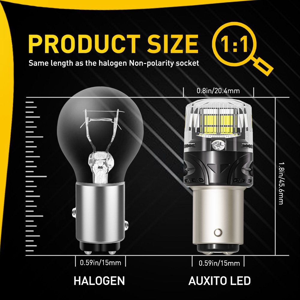 2x 1157 16SMD LED Tail Brake Stop Backup Reverse Turn Signal Light Bulbs White