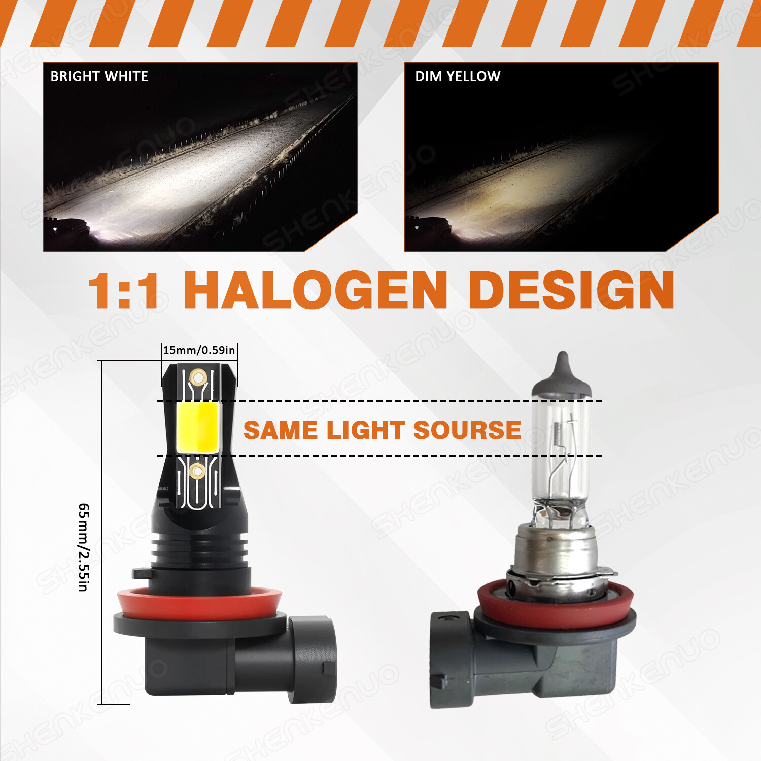 For Toyota RAV4 2006-2019 Switchback Dual Color LED Fog Light Bulbs 6000K &3000K