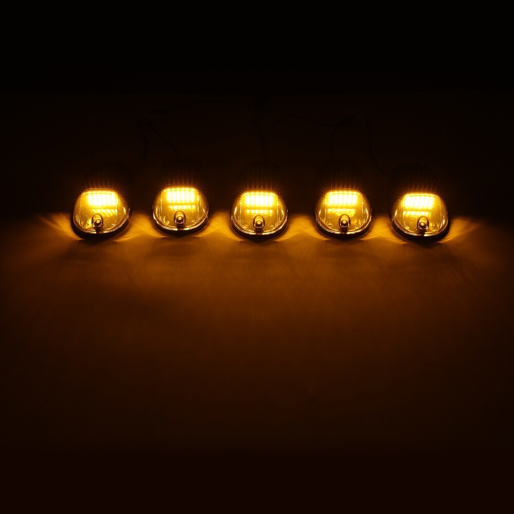 5x Roof Smoke Lens Cab Top Marker Running Amber Lights LED for Dodge Ram 03-18
