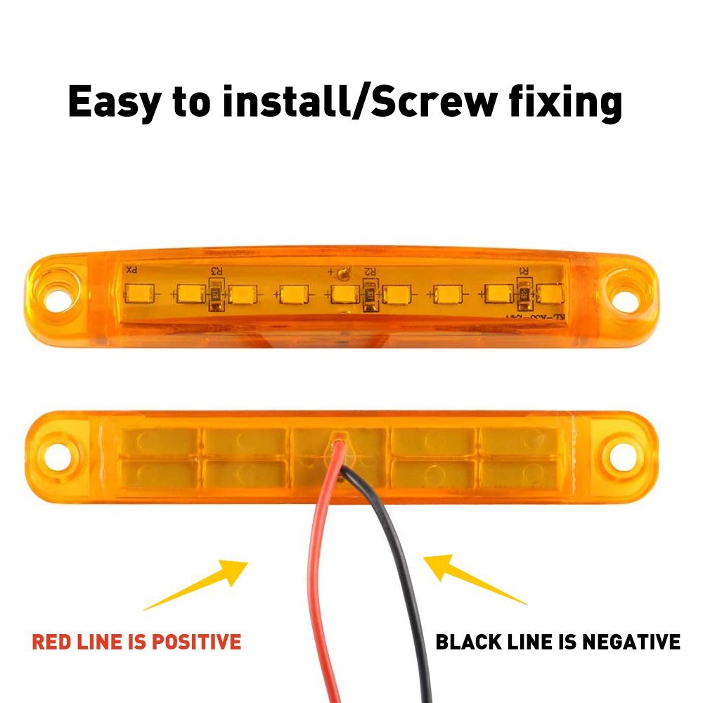 10X Amber LED Side Marker Lights Bullet Clearance Light Truck Trailer Wateproof