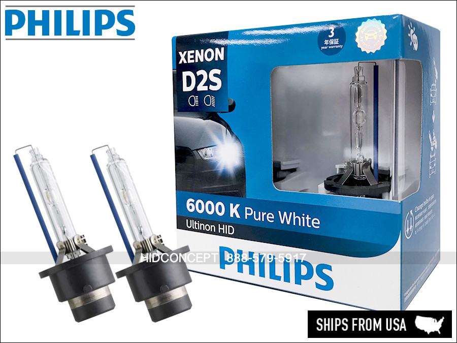 Philips D2S ULTINON 6000K HID Xenon Headlight Bulbs 85122WX 35W Germany PAIR