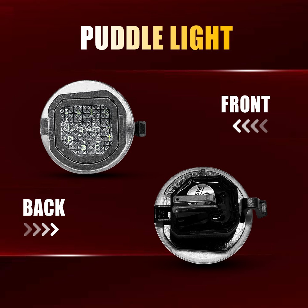 2X Exterior White LED Puddle Lamp Fit Chevrolet Suburban Tahoe 2015 2016-2020 EK
