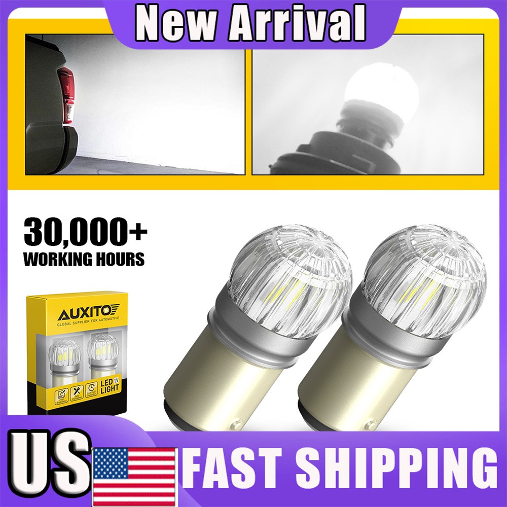 Pair AUXITO White 1157 Bright LED Bulbs Back Up Lights Reverse Lamps Plug&Play