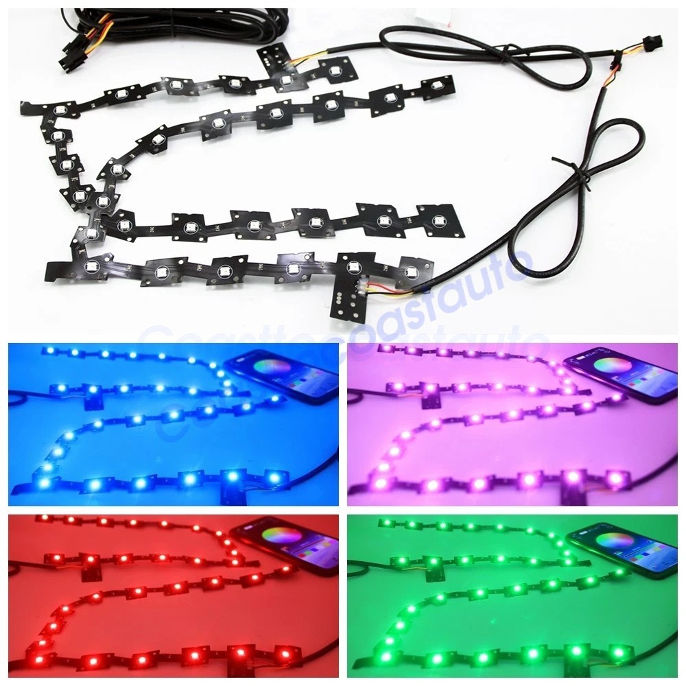 For 11-20 Chrysler 300 C S RGBW LED Headlight DRL Board Halo Ring Kit App