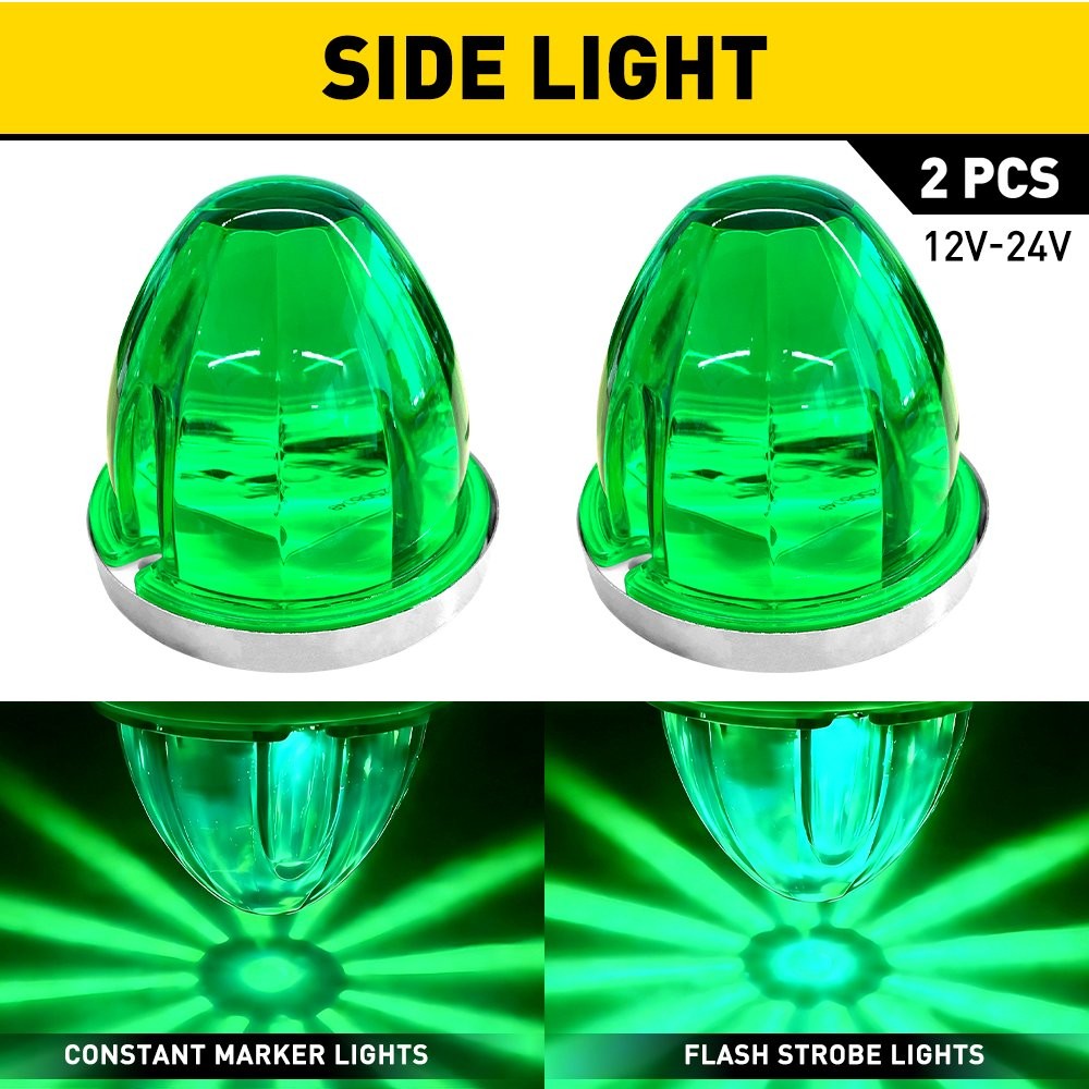 2x LED Watermelon Light Truck Trailer Side Marker Clearance Turn Signal Lamp EI