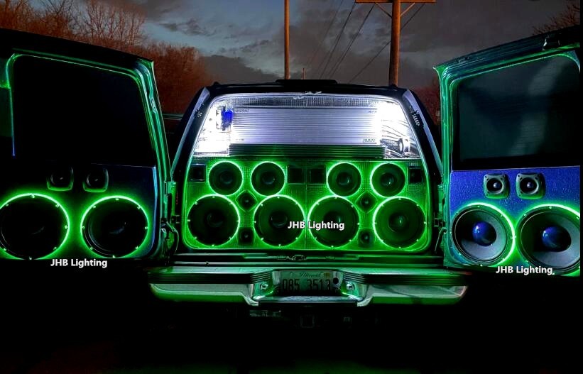 6.5″ x4PCS CHASING LED Remote & Bluetooth 1/2″ Spacer Speaker Rings Lights