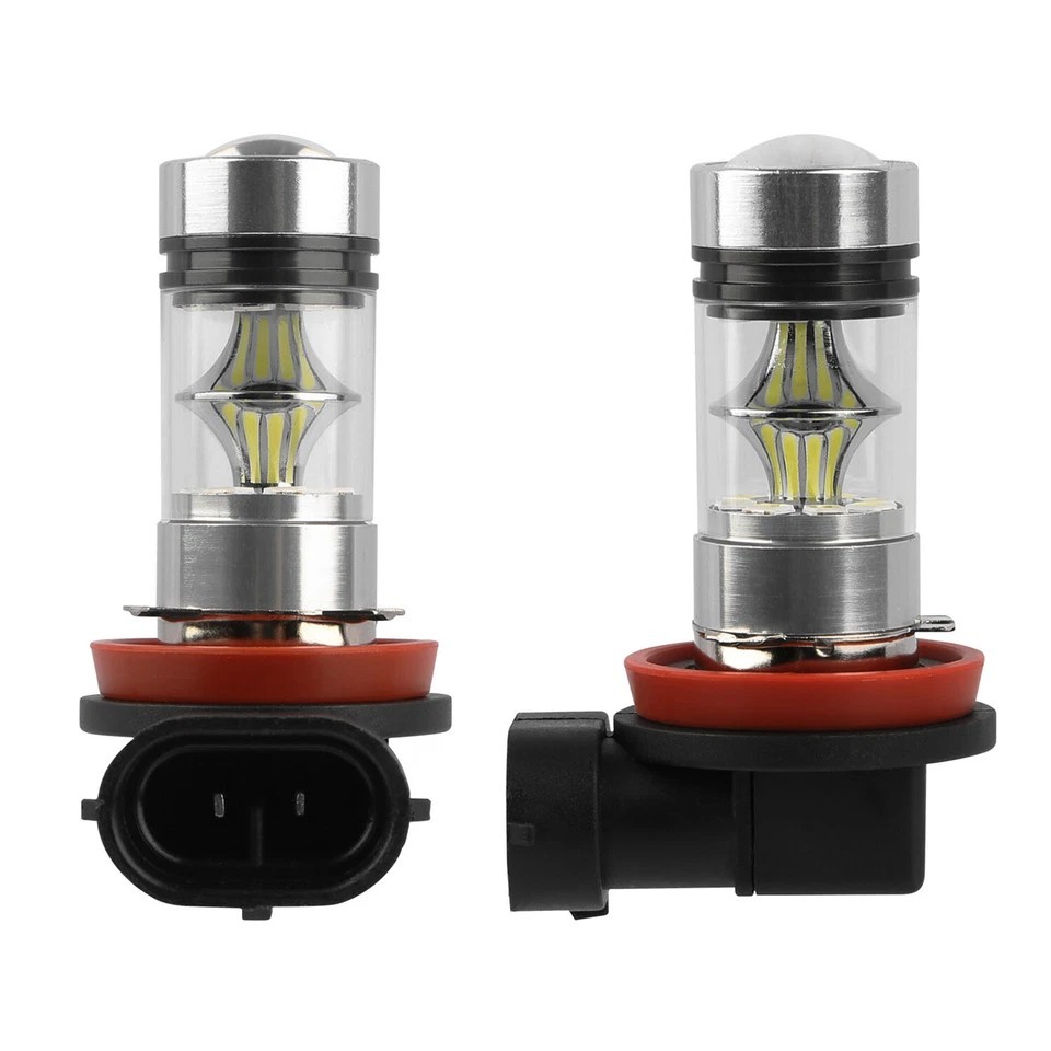 2PCS 1000lm 100W H8/H9/H11 LED Fog DRL Light Bulb IP65 Water-Resistant 360° Beam