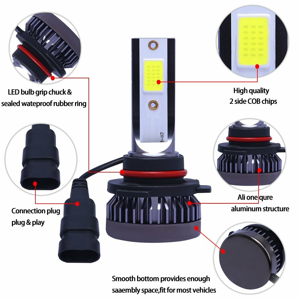 2x Mini 3000K Yellow 9005 HB3 LED Headlight Bulbs 120W 26000LM High Low Beam