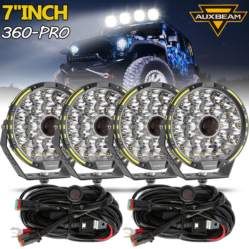 AUXBEAM 4x 360-PRO 720W 7″INCH LED Work Lights Pods Offroad Driving ATV UTV 4WD
