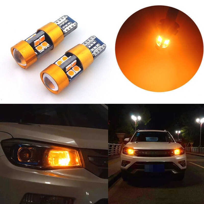 Pair Amber Car Position Parking City Lights T10 168 194 2825 19SMD LED Bulbs