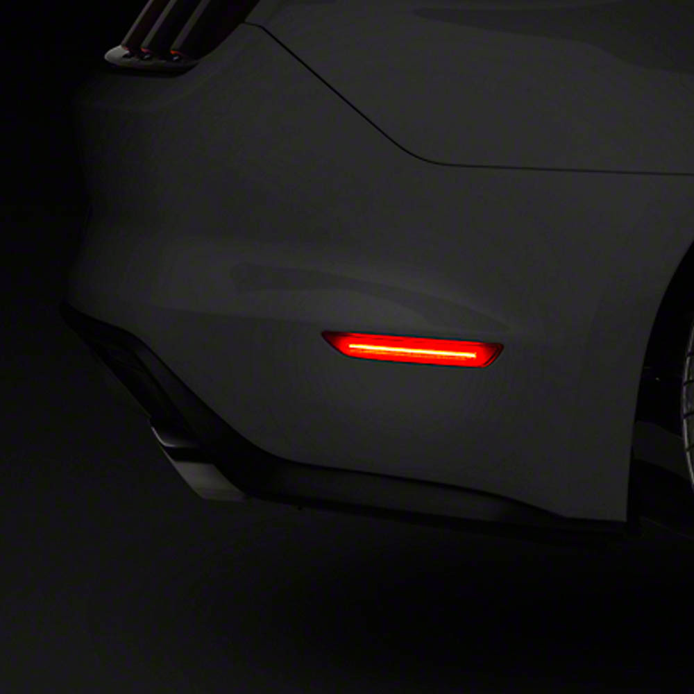 Smoked Black Lens Brilliant Red LED Side Marker Lights For 2015-up Ford Mustang