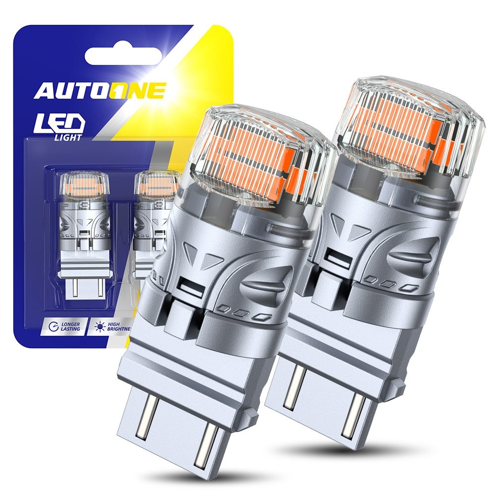 2x 16SMD Yellow Amber LED Turn 3157 Parking Signal Light Corner Bulb Canbus BRS