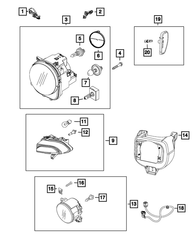 Genuine Mopar Headlamp Bulb L0000D5S