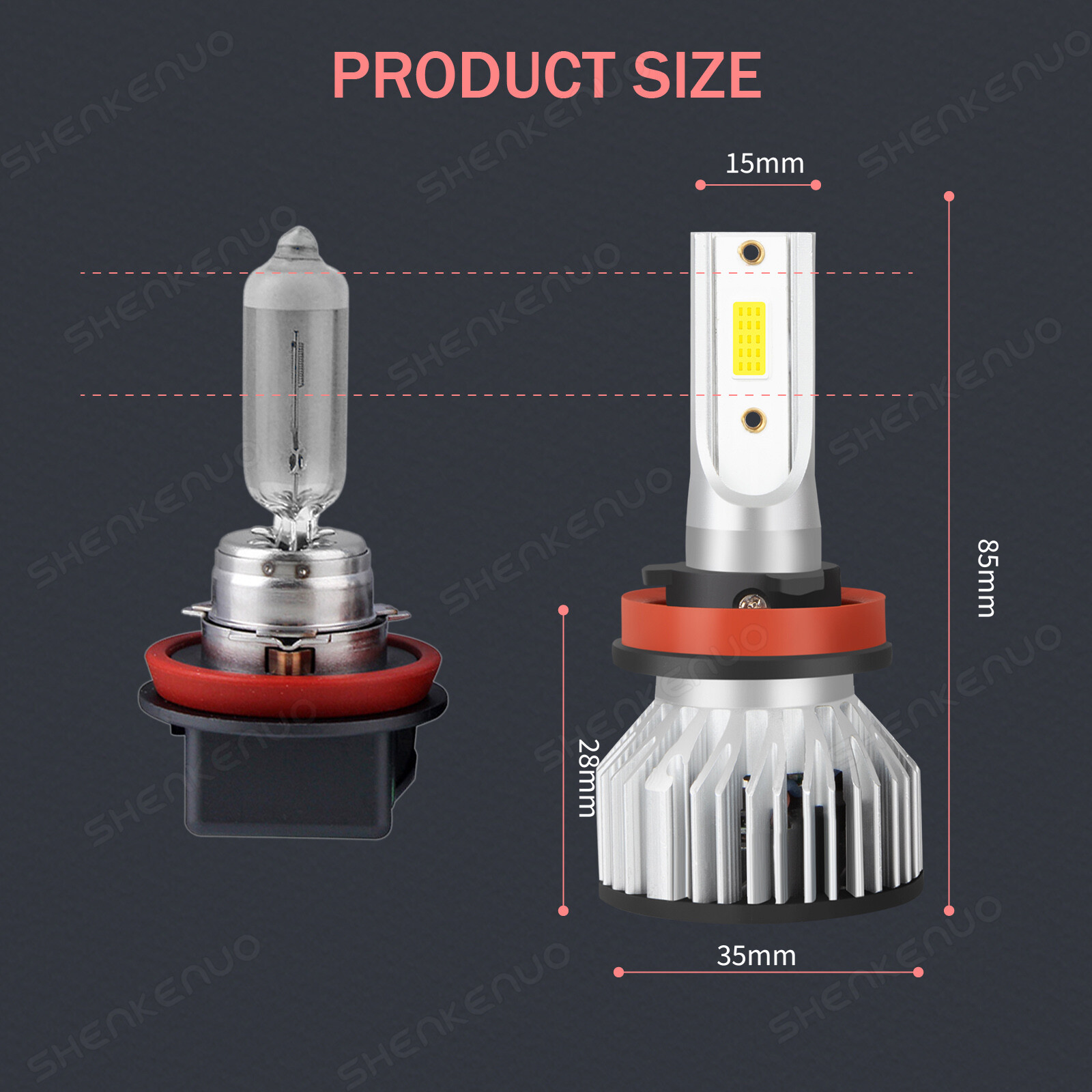 H11 LED Headlight Super Bright Bulbs Kit 8000K White 330000LM High/Low Beam