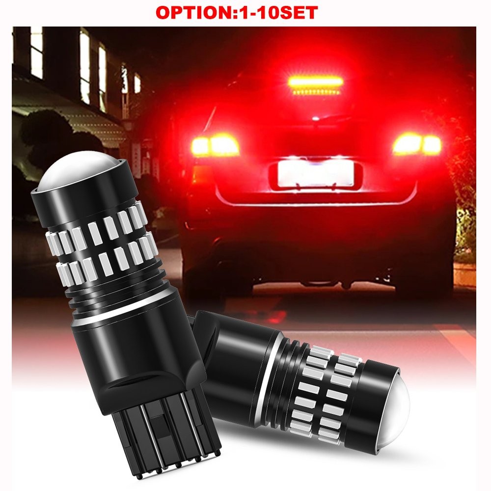7443 LED Red Strobe Flash Signals Blinking Brake Stop Tail Parking Light Bulbs