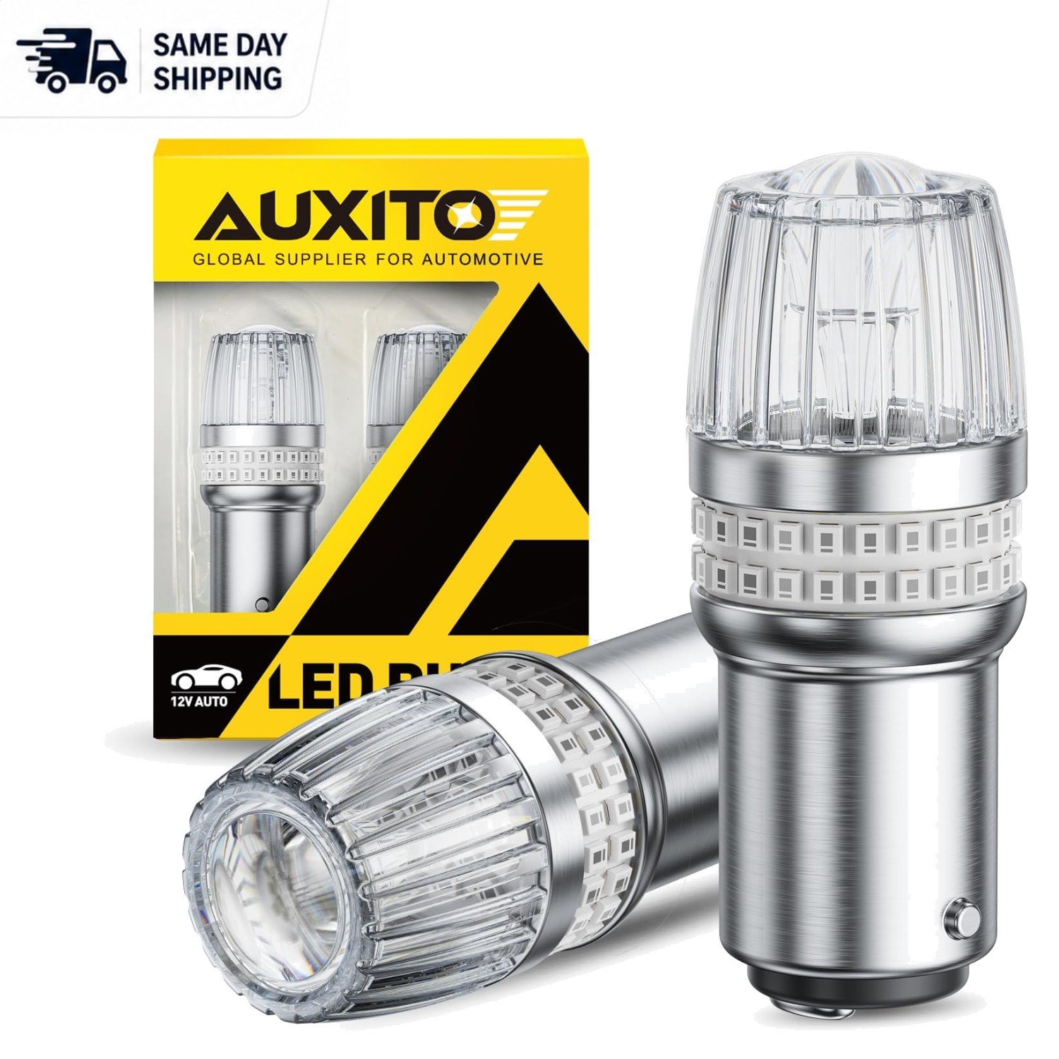Long-Lasting 1157 LED Red Lights – Easy Install Brake & Signal Bulbs, 30,000 hrs