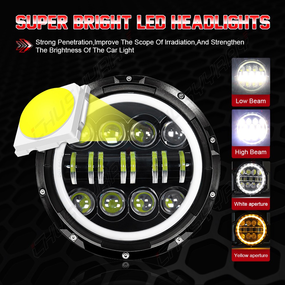 DOT 7″ Round HI/Lo Beam LED Headlights Fit Chevrolet 1962-1980 C10 Pickup Truck