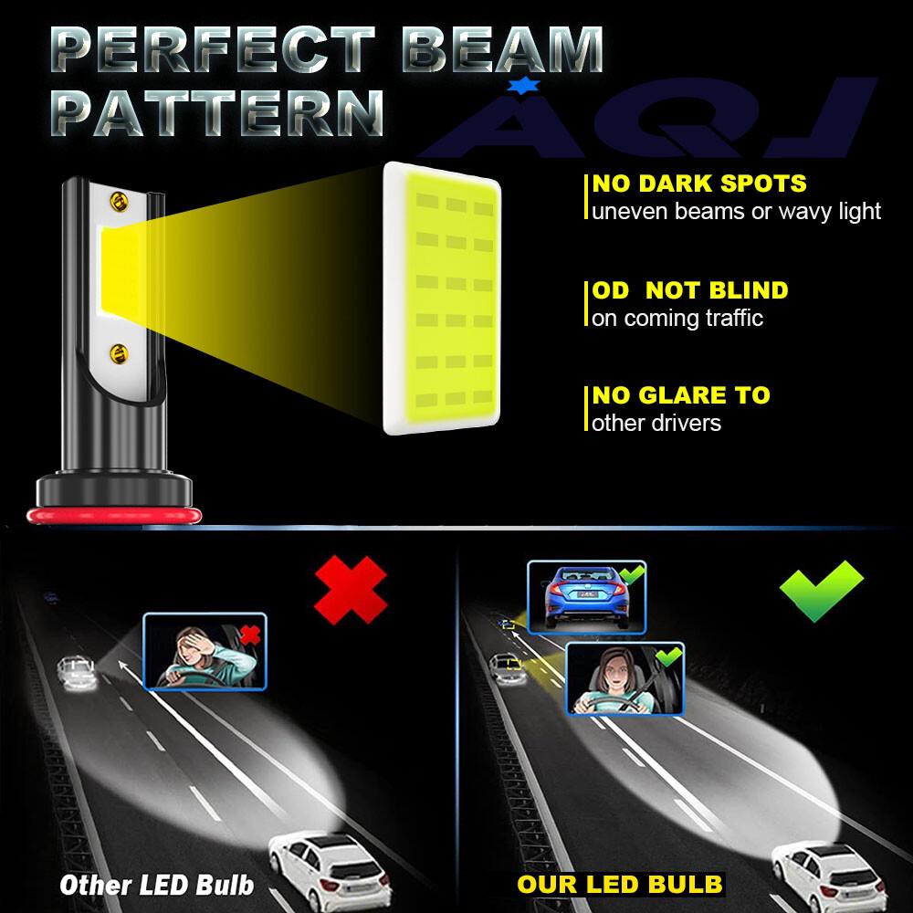 9005+9006 Combo LED Headlight 240W 60000LM High/Low Beam 8000K White 4 Bulbs Kit
