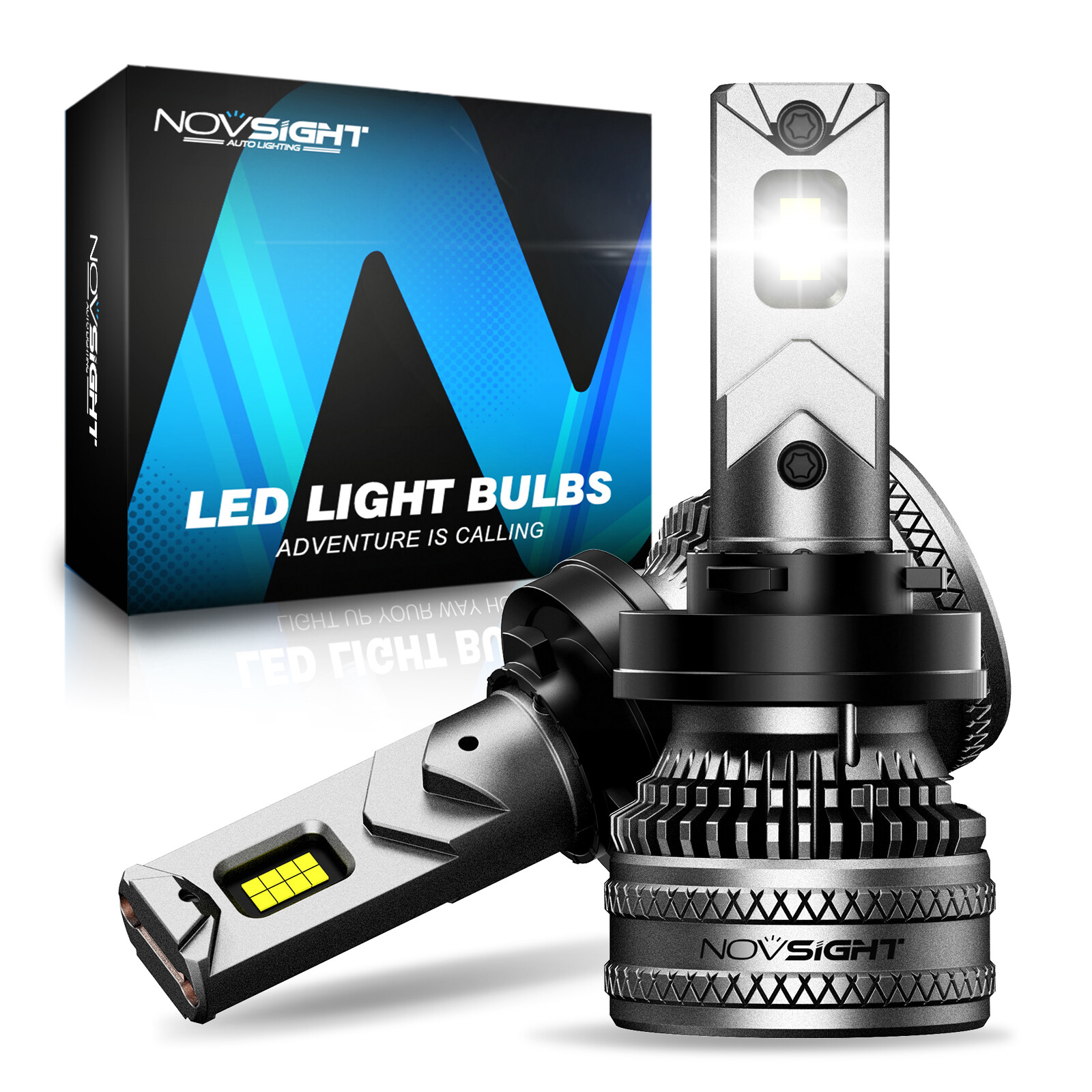 NOVSIGHT 9004 9005 9006 H11 H13 LED Headlight Bulbs Lamps 40000LM 200W 6500K 2pc