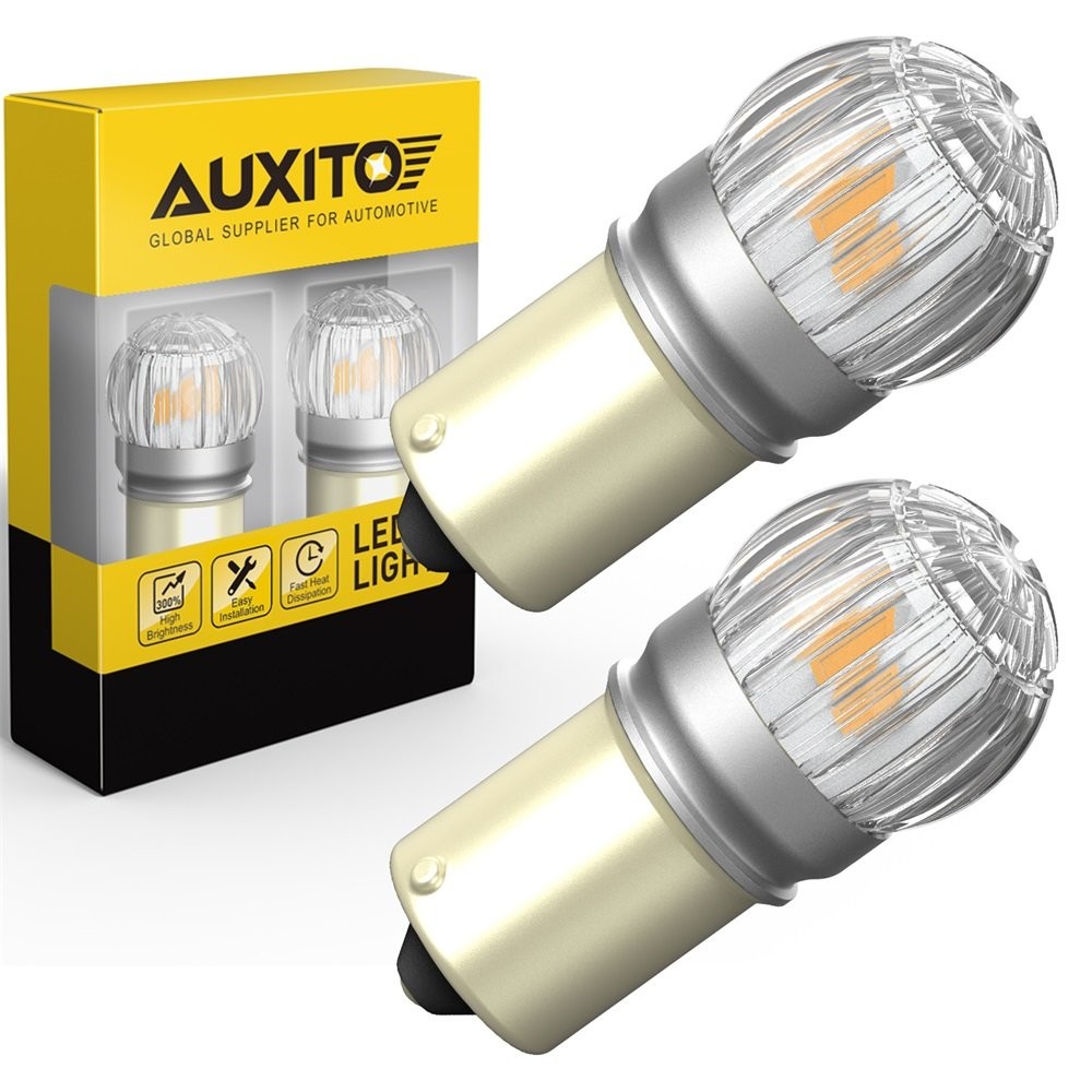 AUXITO Yellow 1156 BA15S LED DRL Turn Signal Parking Light Corner Bulbs Amber