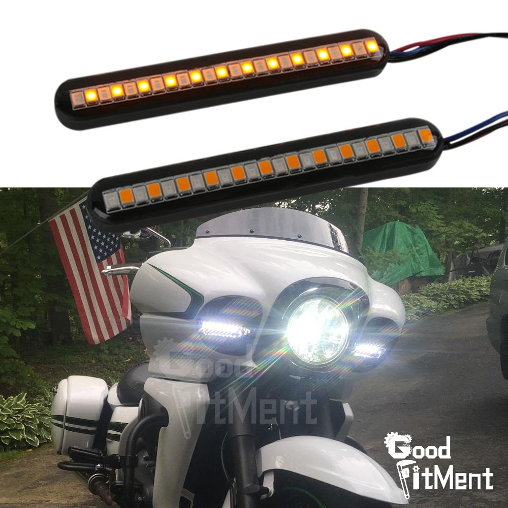 Flowing LED Strip Lights Motorcycle Turn Signal For Honda Suzuki Yamaha Kawasaki
