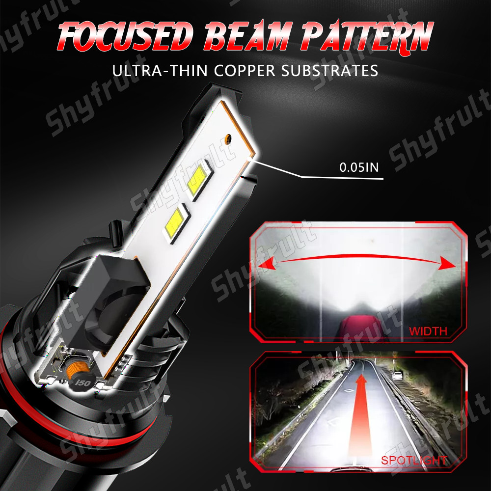 AQJ 9007 HB5 LED Headlight Bulbs High Low Beam 60000LM White Super Bright 2X