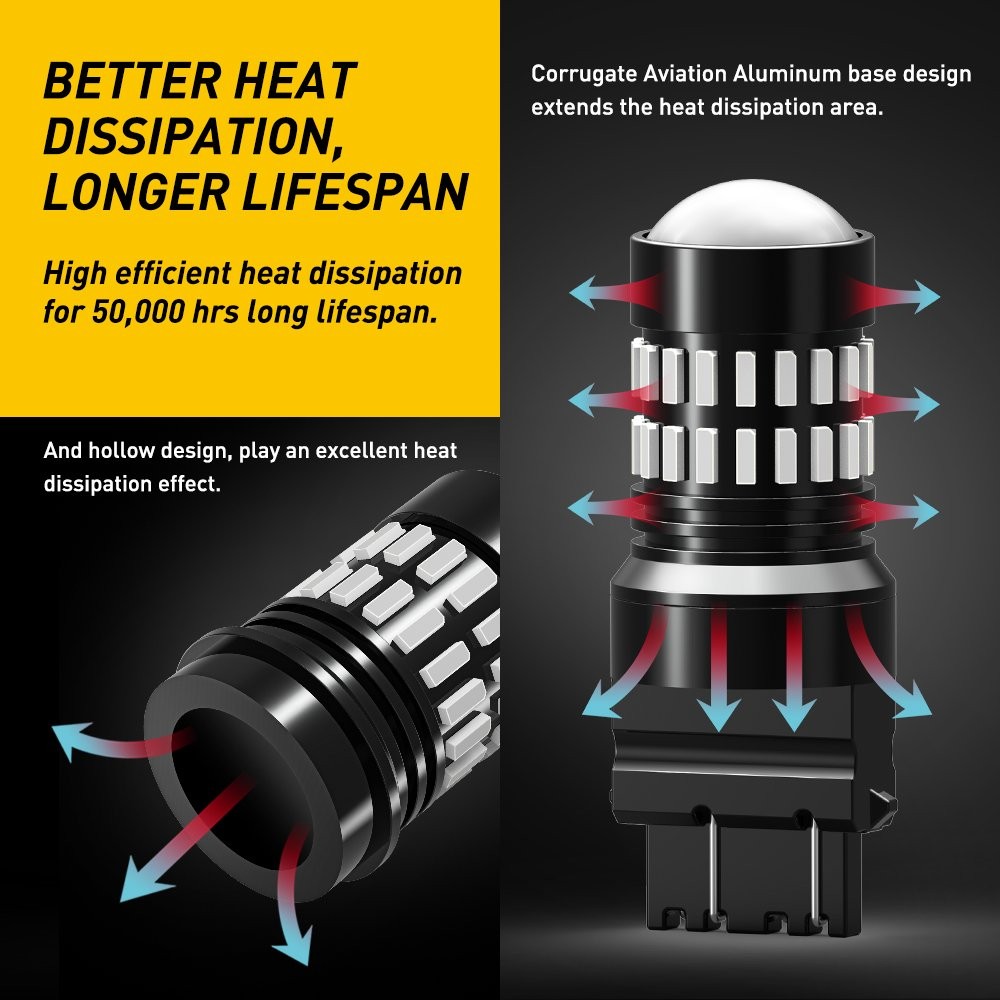 2-20 AUXITO 3157 Red Lamp LED Bulb Error Free Brake Tail Light 4014SMD Chips 12V