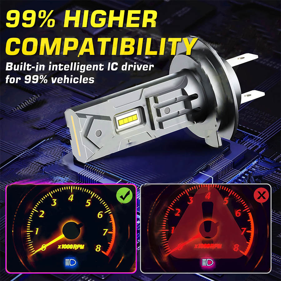 10000K White LED Headlight Hi/Lo Beam Bulbs 9005 H7 Conversion Kit AAAAA