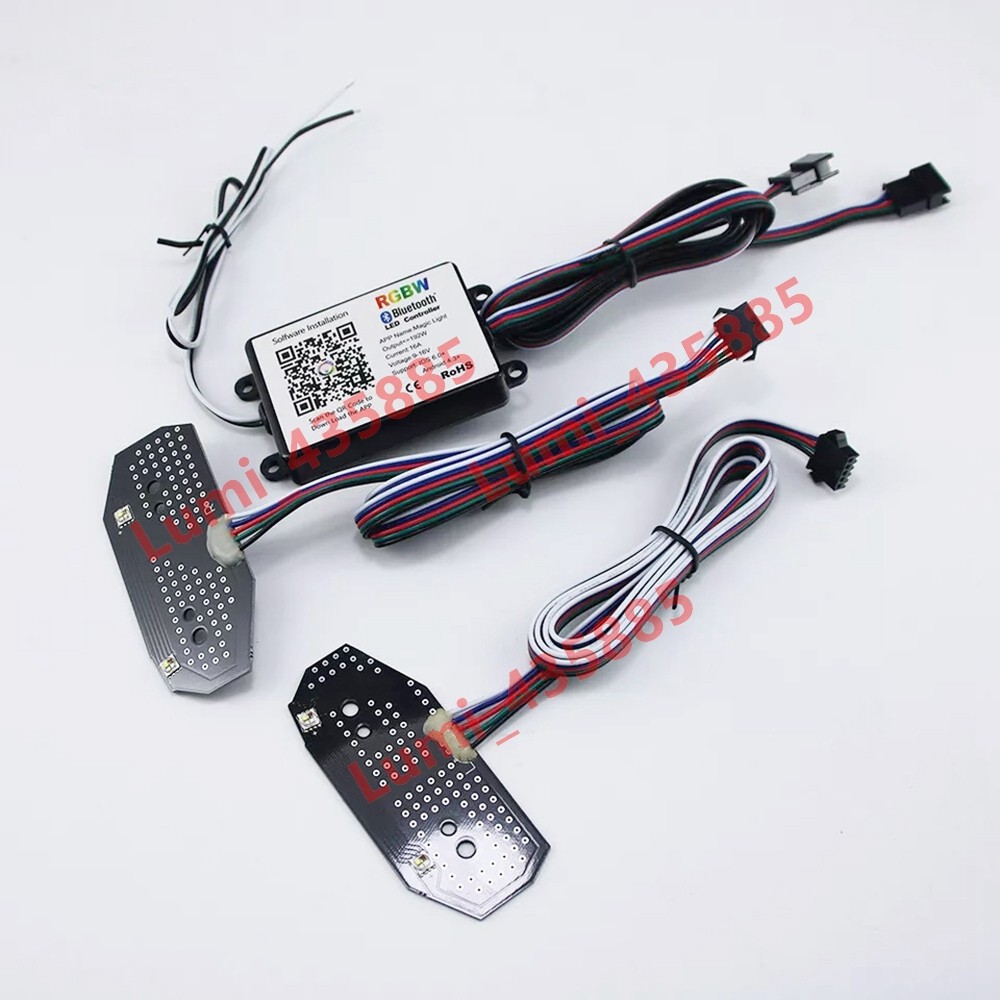 RGBW LED DRL Boards For Ford Mustang 2013-2014 Bluetooth Headlight Retrofit DIY