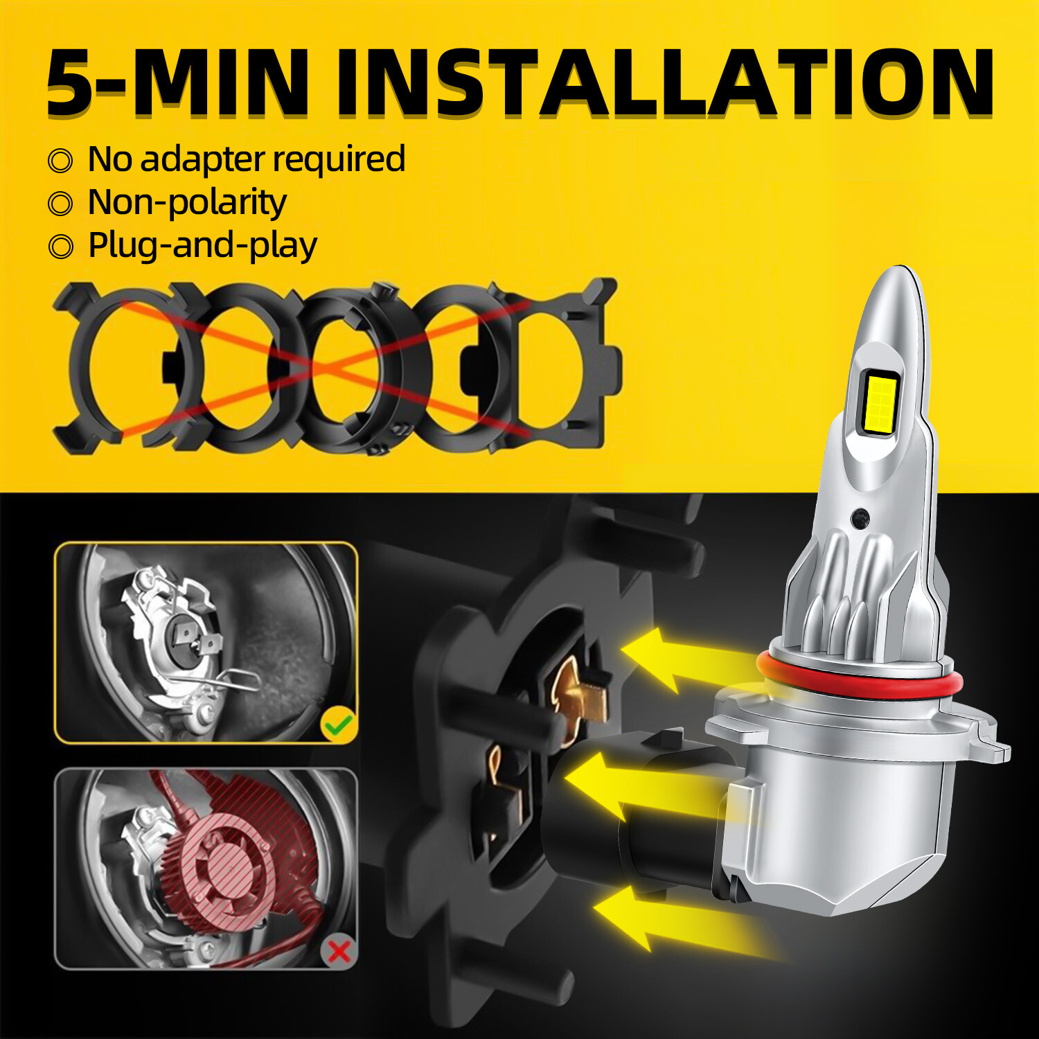 2X 30000LM 9005 LED Headlight Bulb Super Bright Bulbs White 120W High Beam 6000K