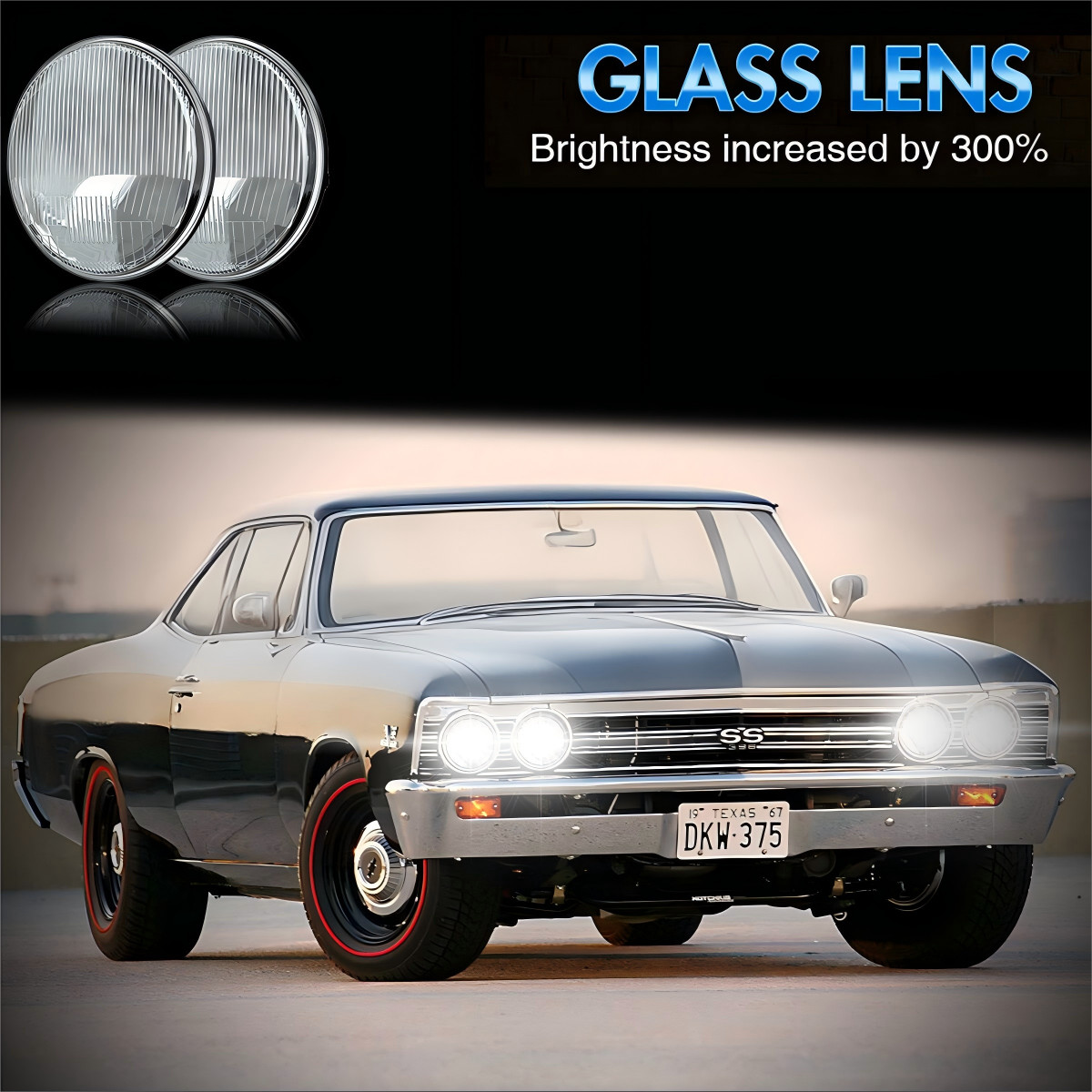 4PCS 5.75″ 5-3/4″ LED Headlights for GMC C15/C1500 1961-1972 Pickup C2500