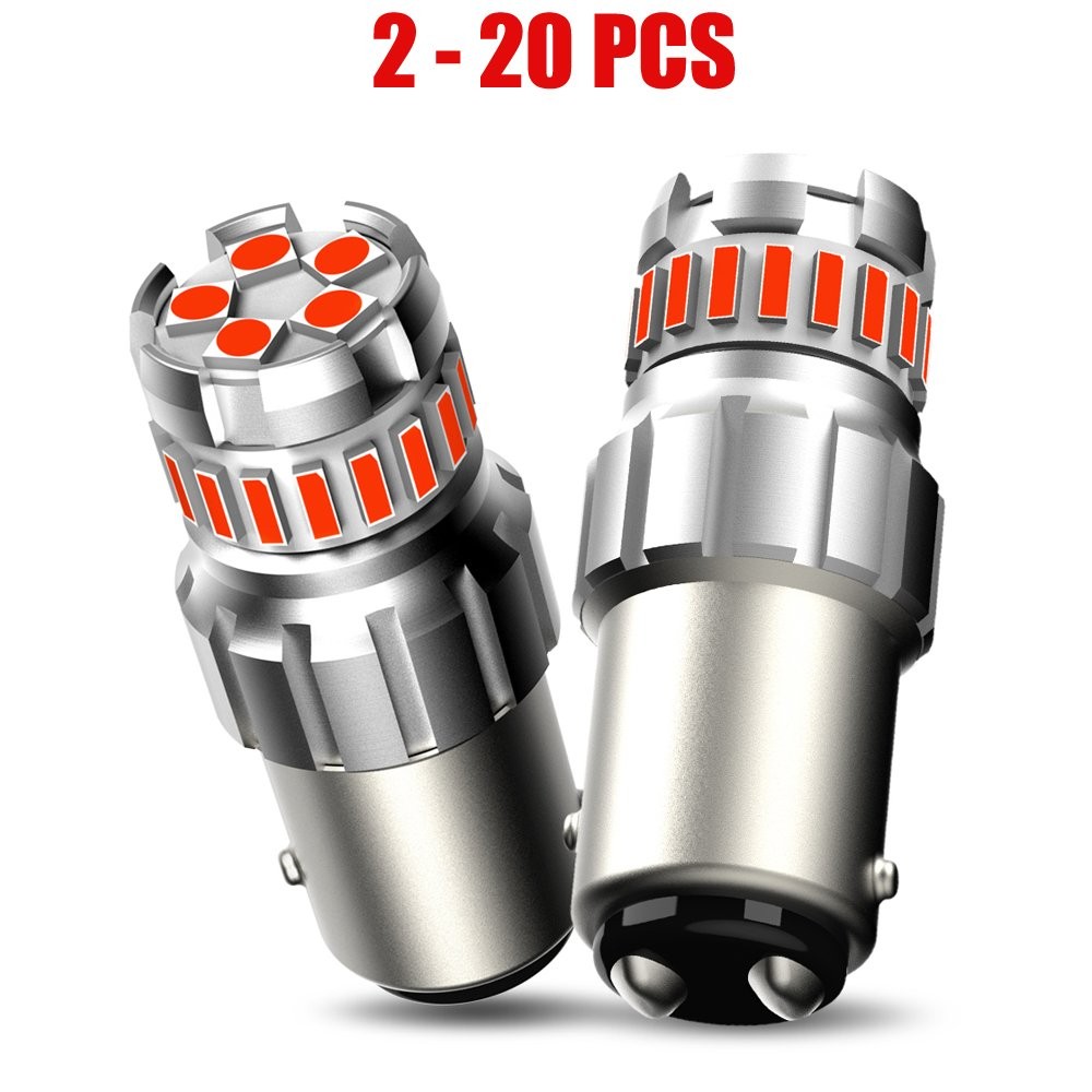 2-20 1157 BAY15D 2357 Red Flash Bright Brake Tail Stop Light Parking Bulb CANBUS