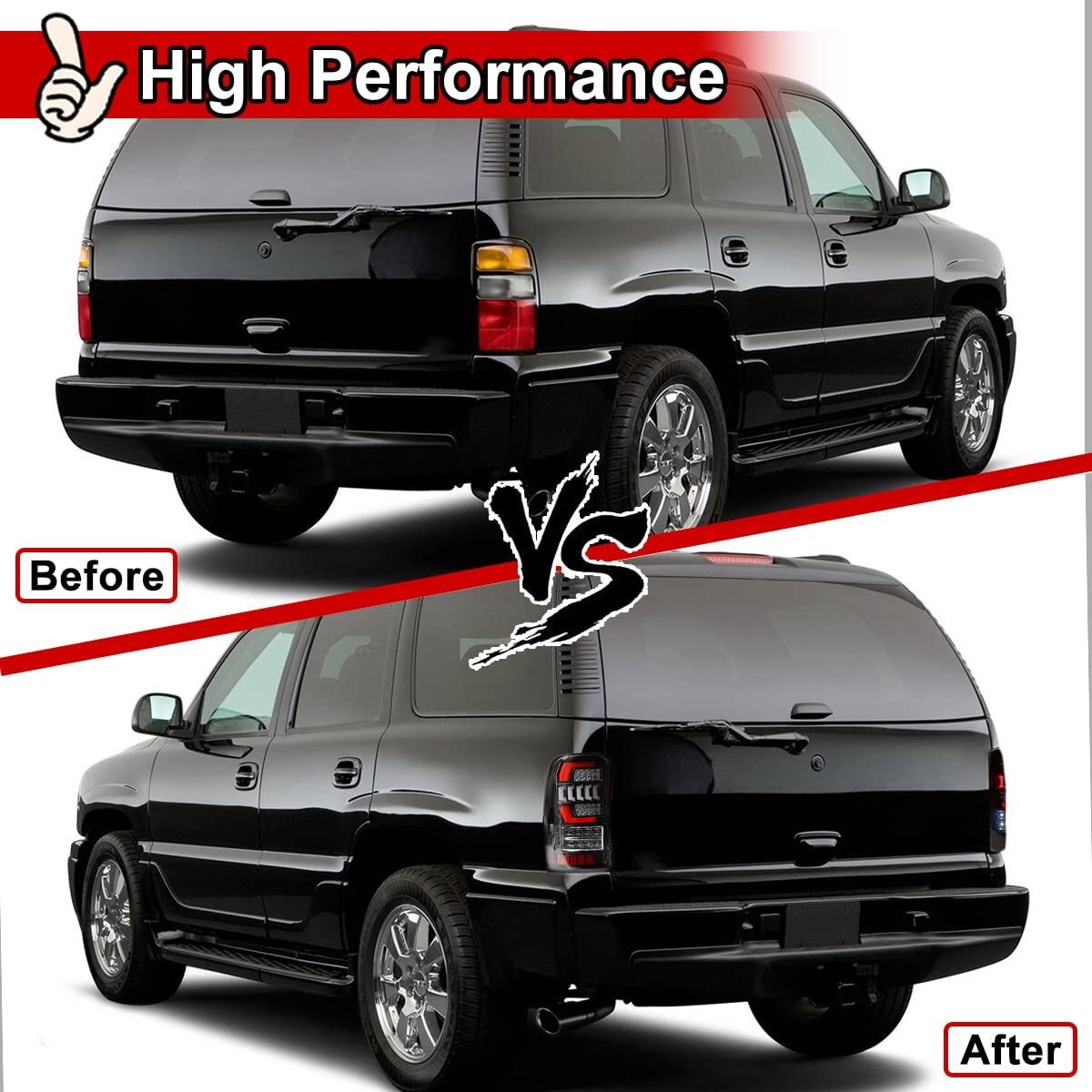 For 2000-2006 Chevy Suburban Tahoe GMC Yukon LED Tail Lights Lamps 00-06 Clear