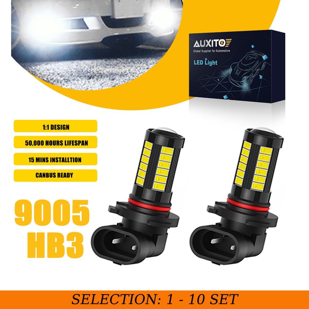 2-20X AUXITO LED Fog Light Bulb HB3 9005 DRL White 6000K High Power Lamps Canbus
