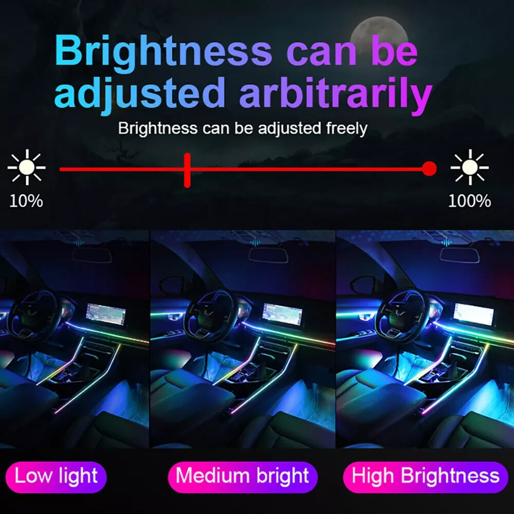 Symphony DreamColor LED Car Interior Acrylic Guide Fiber Ambient Light 22 in 1