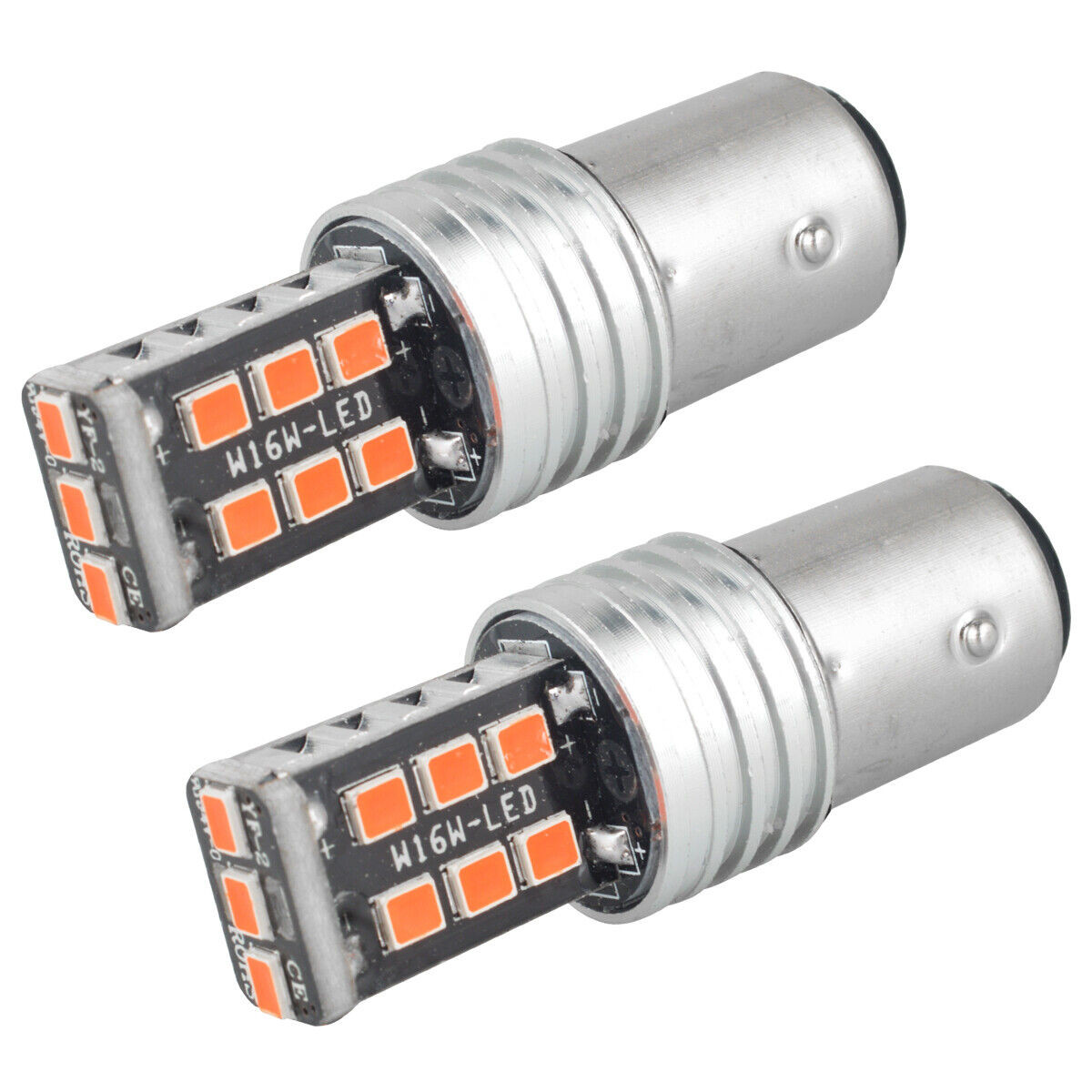 2x 1157 Amber Yellow LED Turn Signal Indicator Parking Light Bulbs CANBUS 15SMD
