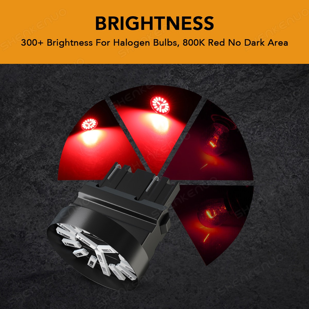 Red 7443 7440 LED Reverse Backup Brake Tail Stop Parking Light Bulbs 2x