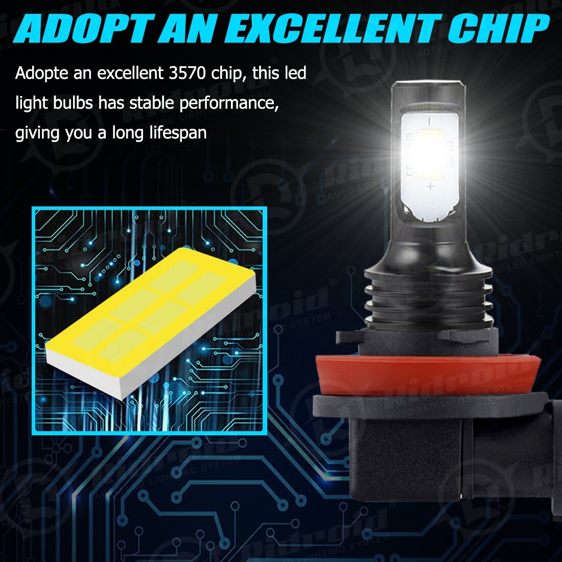 H11 LED Headlight Super Bright Bulbs Kit 6000K White 330000LM HIGH/LOW BEAM