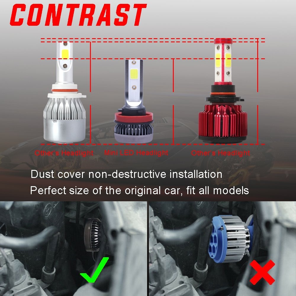 Combo 9005+H11 LED Headlight Super Bright Bulbs Kit White 720000LM High/Low Beam