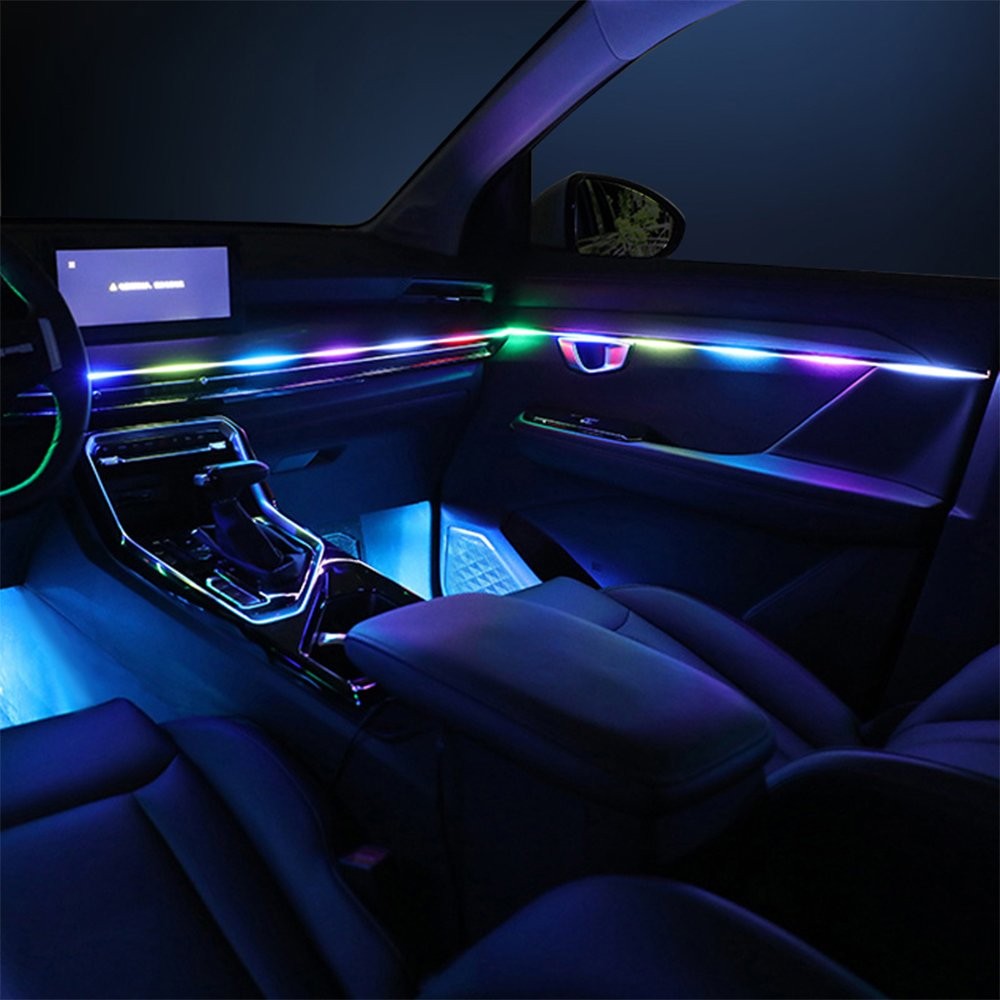 18 in1Car LED Ambient Light Strip APP Remote Atmosphere Interior LED Acrylic RGB