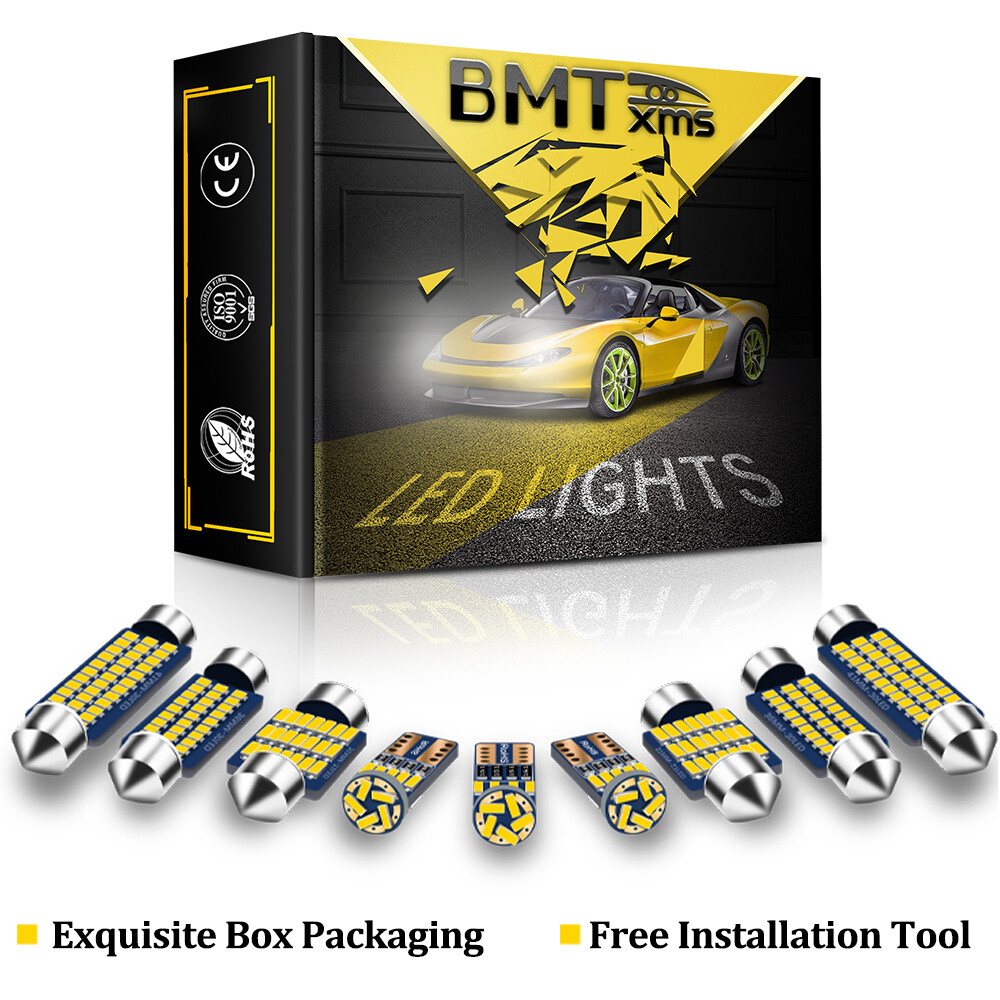 10x Blue Interior LED Lights Map Dome License Bulbs for Hyundai Venue 2020-2024