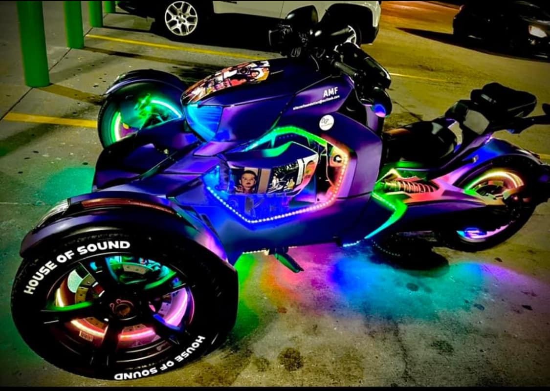 Full Tinted / Clear IP65 CHASING Dynamic Light Strips for Slingshot Motorcycle