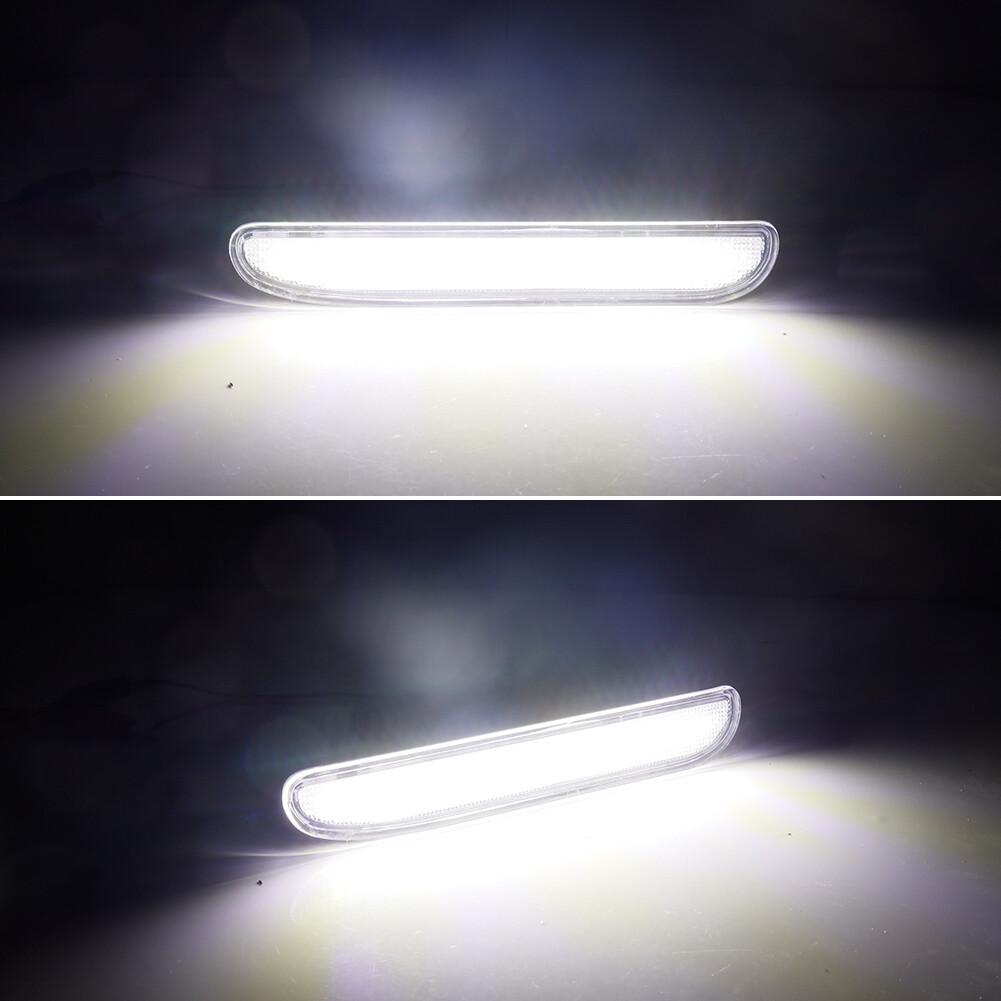 Clear White LED Rear Side Marker Light Reflector For 94 95 96 97 98 Ford Mustang