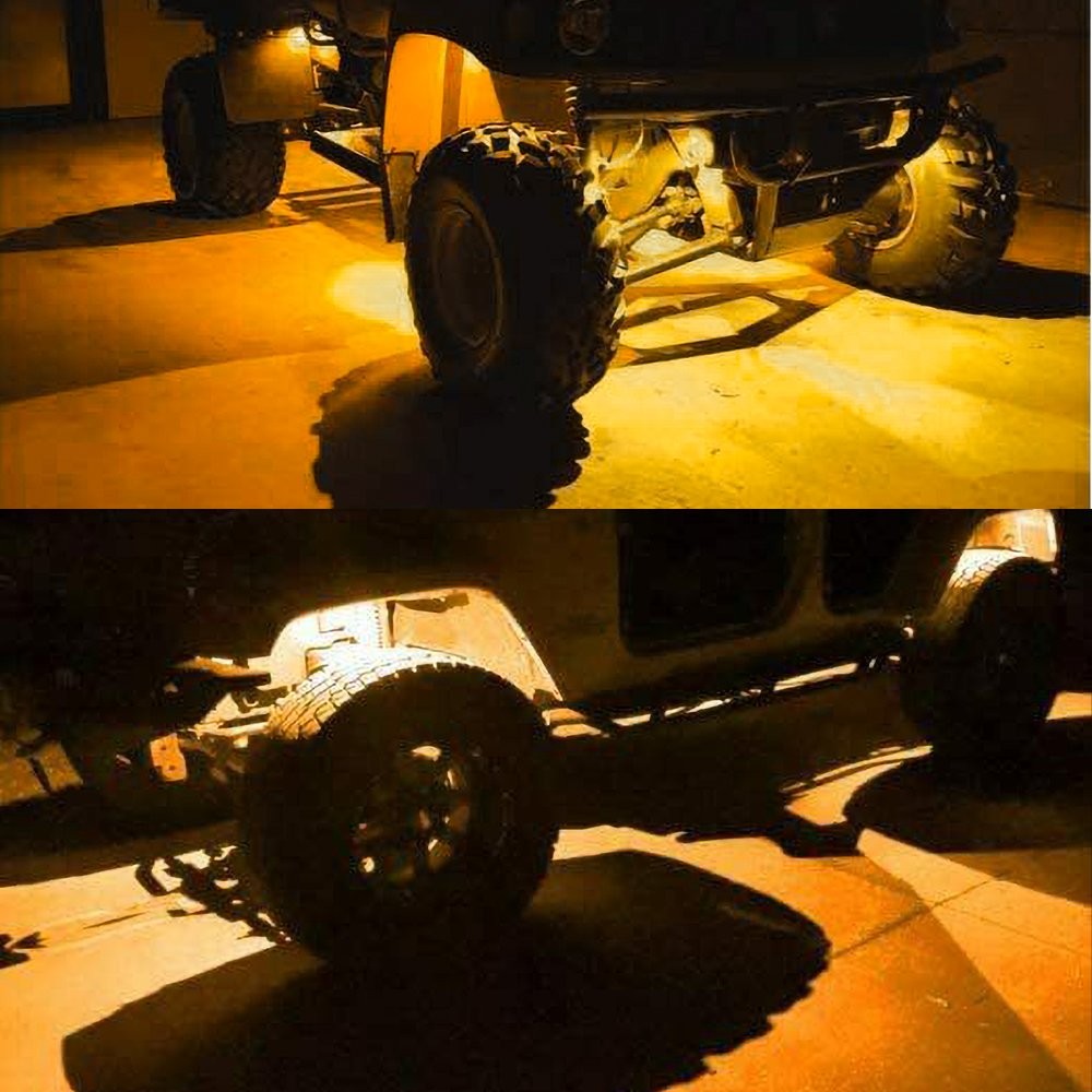 20 Pods LED Rock Lights Underglow Car Truck Bed Lighting Neon Light Decor Yellow