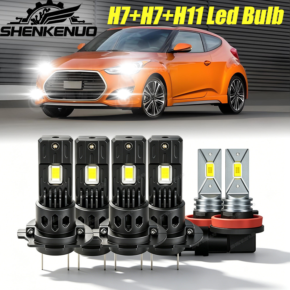 For BMW X5 2007-2013 White 6000K LED Headlight High Low Beam Fog Light Bulbs