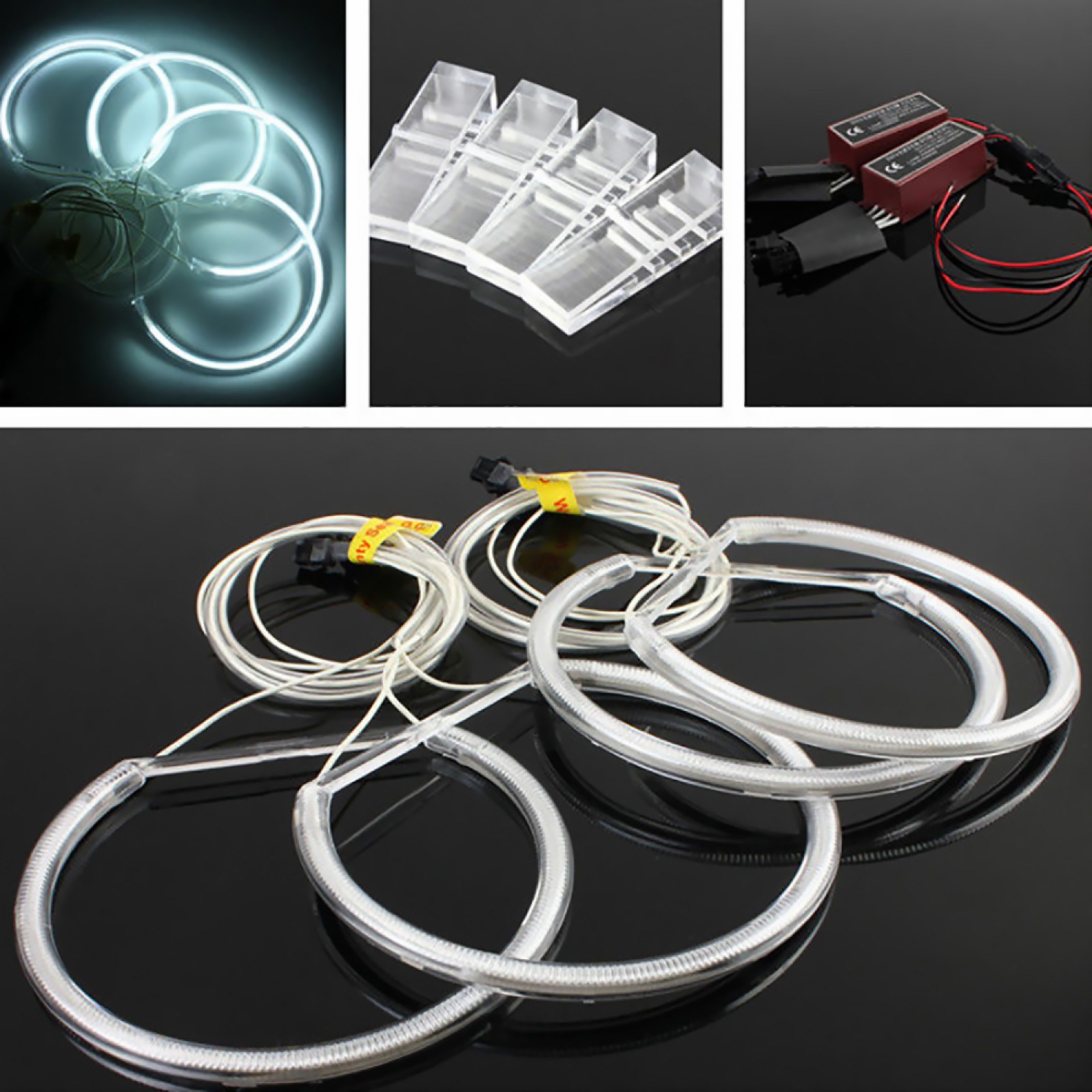 LED Xenon White Headlight SMD Angel Eyes Halo Rings For BMW E39 E46 3 5 Series