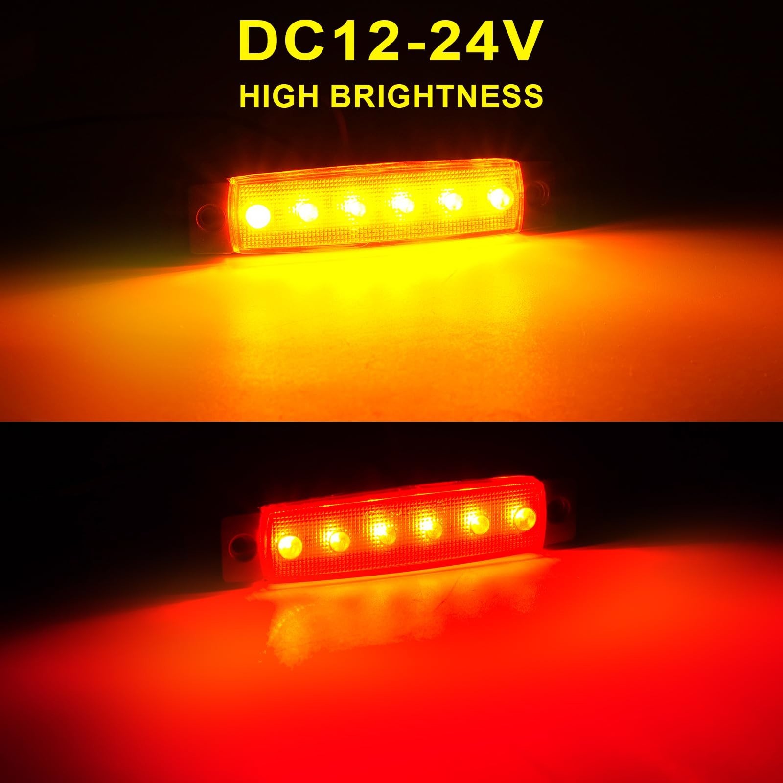 40 Pack 6 LED Trailer Marker Lights – DC12-24V Clearance Side Indicator Lamps fo