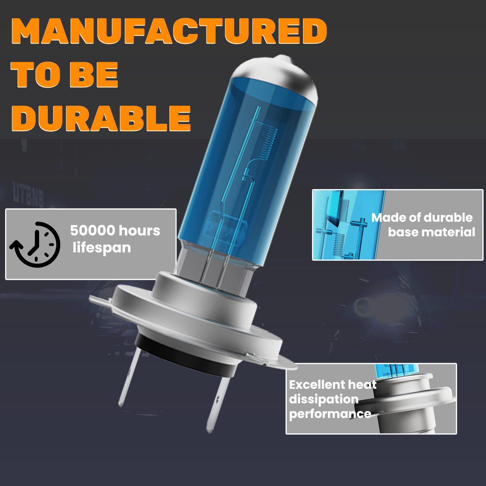 For Subaru Tribeca 2008-2014 H7 Halogen Headlight Bulbs Kit High/Low Beam 6000K